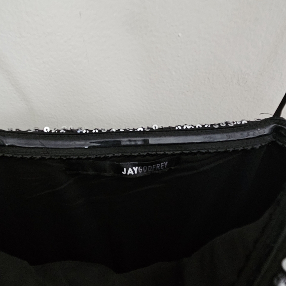 Jay Godfrey Dress Amira sequined mesh gown draped front black cocktail formal - Picture 8 of 15